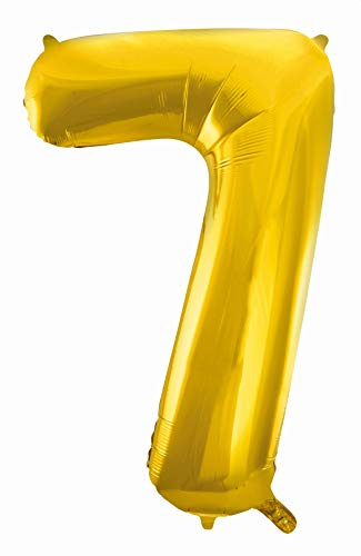 Idena 38232 - Folienballon Zahl, Größe ca. 65 x 100 cm, Gold, ungefüllt, für Helium und Luft geeignet, Zahlenballon, Lebensjahr, Jubiläum, Geburtstag, Geschenk, Dekoration, Party