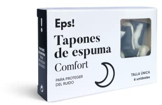 DEITERS - Eps! Tapones de Oídos Espuma Comfort 6 Unidades, Tapones Reutilizables y Moldeables, Protege del Ruido, para Dormir Bien, Cancelación de Ruido, contra Ruidos Fuertes, Protección Auditiva