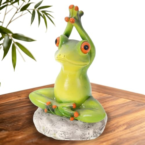 Norhogo Frosch-Deko-Figur bringt viel Glück, Kunstharz Yoga Froschstatue | Froschfigur aus Harz, lustige und niedliche Dekoration für Haus, Büro, Badezimmer