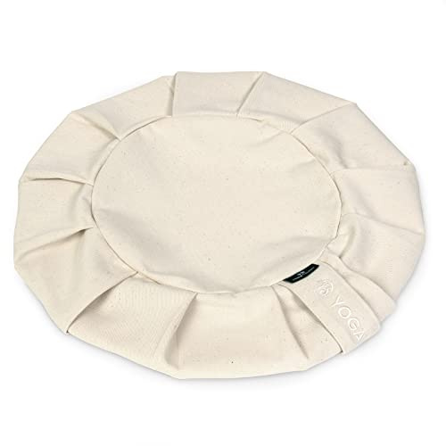 Yoga Studio Coussin de méditation Rond Zafu Spare EU | Coton Bio | Housse Amovible Lavable Uniquement | Poignée de Transport