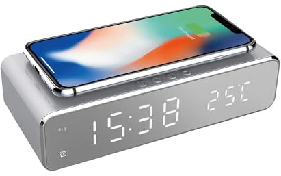 RED5 Wireless Charging Alarm Clock Compact Multifunction Digital 10W Phone Dock