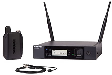 Micrófono inalámbrico Shure GLXD14R+/93 con batería de 12 Horas y Alcance de 30m. Incluye micrófono de Solapa WL93 y Receptor de Montaje en Rack de un Solo Canal.