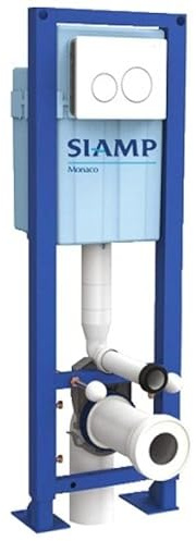 Bâtisupport Ingénio autoportant robinet 95L avec plaque de commande sphère blanche