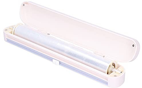 Topyond Taglierina per Pellicole Protettive: Comoda Scatola per Il Taglio, Design a Ventosa per Involucro di Plastica, Ideale per La Cucina E L'uso Domestico