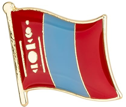 Mongolia National Flag Enamel Pin Badge Gold Tone Metal Lapel Pin 1.9 x 1.5cm Collectible Country Flag Brooch Souvenir Gift