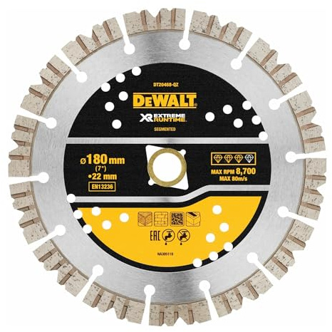 DEWALT Discos de diamante ELITE EXTREME RUNTIME 180 mm - Todos los usos pour pros et bricoleurs, idéal pour assemblage résistant, norme technique