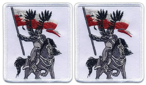 Patchion - Set von zwei - Polen/Polen Husaren Ritter & Pferd - Aufnäher - bestickt