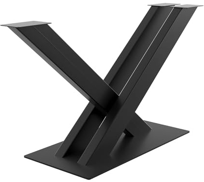 MetaloPro Pieds de Table Thbn - Acier Robuste | Pieds de table en acier massif, finition Thbn, montage rapide sans outil compliqué, compatible tout plateau, charge lourde
