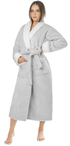 LEBENGOOD Robe de Chambre Femme Hiver, Peignoir Polaire, Sortie de Bain Chaude, OEKO-TEX®,Perla M