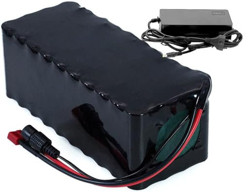 Batería De Bicicleta Eléctrica De 36V 48V, Ebike-Batterie 10Ah 15Ah 20Ah 25Ah 30Ah, Batería De Litio Impermeable con Cargador, para Bicicleta Eléctrica Scooter con Motor 1000 W 36V 10AH,T