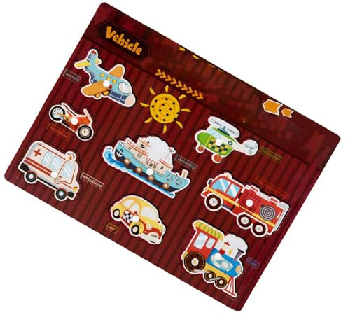 Tierpuzzle aus, Steckpuzzle mit Sound - Holztiere, Fahrzeuge, Cartoon-Spielzeug, Steckpuzzle - Interaktives Eltern-Kind-Spiel zur Hand-Auge-Koordination für Kinder ab 3 Jahren
