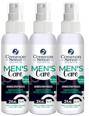 Common Sense Antibiotic Deodorant Men Spray Travel Size, Dry Spray Deodorant for Men All Day Cool & Clean Odor Defense, Antiperspirant Spray 2 Oz, Pack of 3