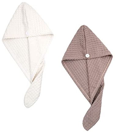 FOMIYES 2 Stück Schnelltrocknender Haar Turban aus Superfaser Wasserabsorbierende Haartücher zum Schnellen Trocknen für Haus und Büro
