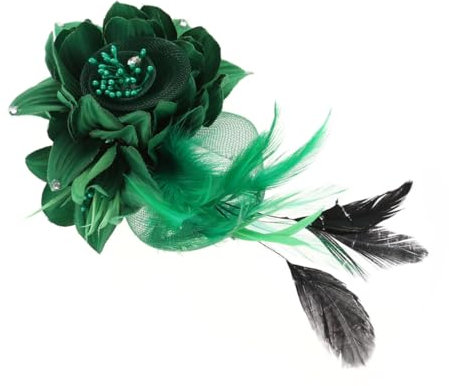 VALICLUD Handgefertigte Stoff Blumenbrosche Grün Leichter Haarschmuck Für Damen Mädchen Stilvolles Accessoire Für Pony Und Outfit