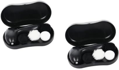 NIYANGLE 2sets Battery-powered Electric Shoe Polisher Kit Replacement Brushes for Leather Shoes Sneakers Car Mats Bags Coats Black Polish Cleaning Tool Random Color