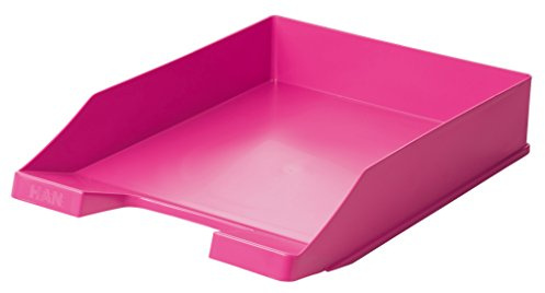Briefablage klassisch/Basic für Format DIN A4 stapelbar, stabil (pink, 5er Set)