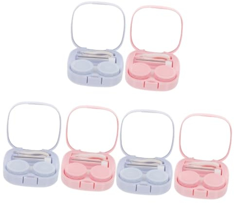 OATIPHO 6 Sets Kontaktlinsenbehälter Linsen Tragbarer Bunter Linsenbehälter Hallo Etuis Kontakte Reiseetui Linsenetui Kleines Zubehör Reise Organizer Tasche Aufbewahrung Reisezubehör Glas