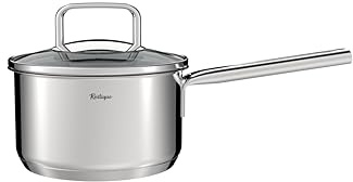 Rostique Edelstahl-Topf 16 cm, 1,8 l, mit Glasdeckel | Für alle Herdarten geeignet, Frei von PTFE, Frei von PFAS, Frei von PFOA