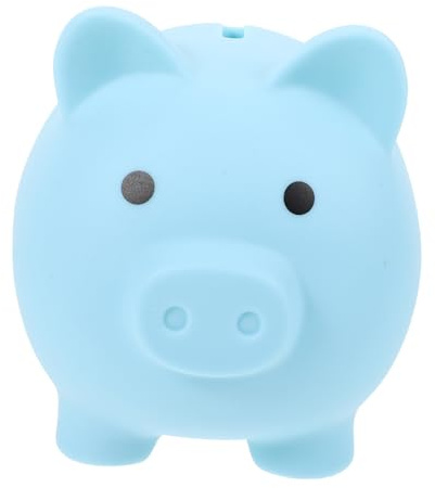 TOYANDONA Salvadanaio Carino Forma Maiale Contenitore per Indistruttibile Decorazione da Scrivania Compleanno per Blu Media