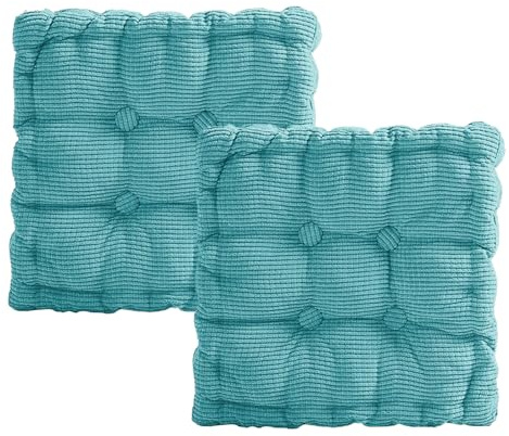 bechoanigel 2er Set Sitzkissen, Dickes Stuhlkissen 40x40cm, Sitzpolster Outdoor & Indoor, für Gartenstuhl, Küche, Balkon, Esszimmer (Himmelblau, Quadratisch)