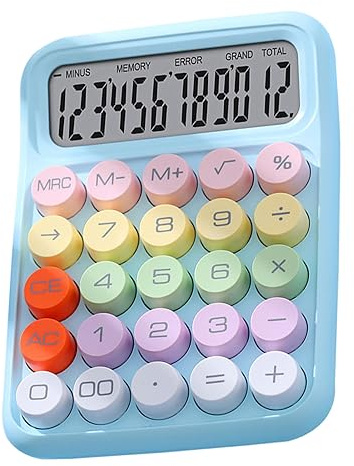 PUSOKEI Calculadora de Teclado Mecánico |Calculadora de Escritorio Electrónica Colorida para la Oficina de la Escuela en Casa (Cielo Azul)