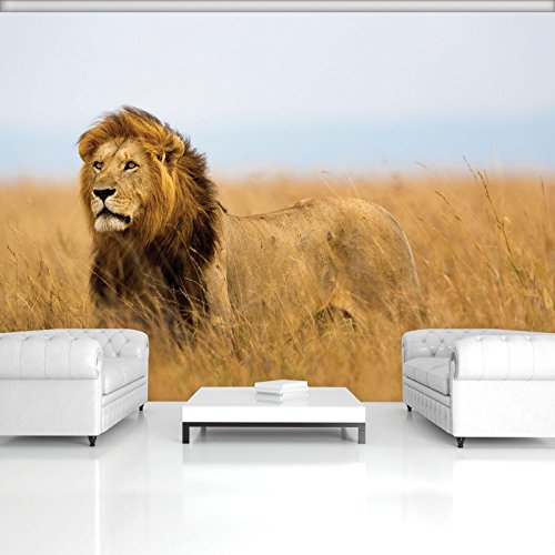Forwall Fototapete Vlies - Tapete Moderne Wanddeko Löwe VEXL (208cm. x 146cm.) AMF11750VEXL Wandtapete Design Tapete Wohnzimmer Schlafzimmer