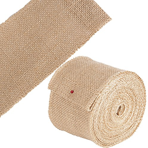 (10Meter * 10CM) Juteband Leinen Band Sackleinen Jute Dekoband Natürliche Burlap Band Vintage Perfekt für DIY Handwerk Hochzeit Taufe Kommunion Party Weihnachten Haus Deko