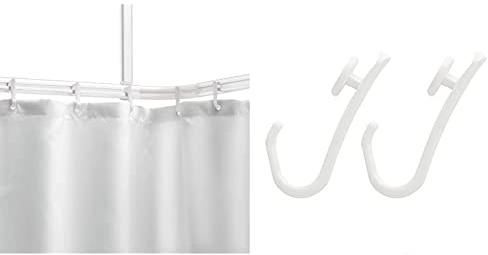 Sealskin Easy Roll Asta per Tenda da Doccia, Acciaio Inossidabile, Bianco, Personalizzabile & Easy Roll Confezione da 12 ganci, Bianco, 12 Stck.