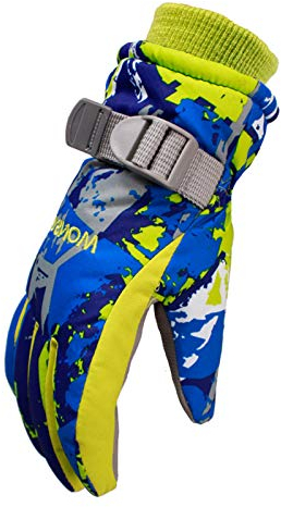 Genérico Wasserdichte Snowboardhandschuhe für Kinder, mit dickem Plüschfutter, warm, dick, weiches Fleece