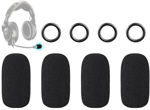 SOULWIT Protective Microphone Foam Cover Pop Filter for Bose Aviation X A10/A20/A30 Headphones, Mic Cover WindScreen with High-Density Foam - Black