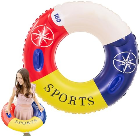Hogvinnatil Anello da nuoto per adulti, anello da piscina - anello gonfiabile galleggiante con manico, leggero addensato d'acqua, giocattolo divertente per piscina all'aperto per la casa