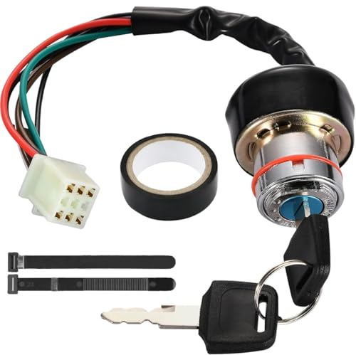 ZAMDOE Interruttore a Chiave di accensione a 6 Fili per 50cc 70cc 90cc 110cc 125cc 150cc 250cc 250cc per Taotao per Redcat per Roketa per Sunl ATV 4 Ruote Moto Scooter Quad Dirt Bike Pit Bike Go Kart