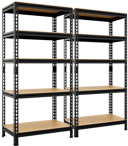 Yaheetech 2er Set Schwerlastregal 150 x 70 x 30 cm 590 kg Belastbar Schwarz
