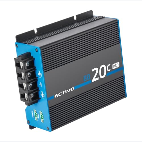 ECTIVE BB 20C PRO Ladebooster 20A 12V auf 12V, Einstellbarer DC-DC | Battery-to-Battery Ladebooster für Caravan & Wohnwagen, konfigurierbar für AGM/GEL/Nass/LiFePO4, Frei Einstellbare Ladeströme