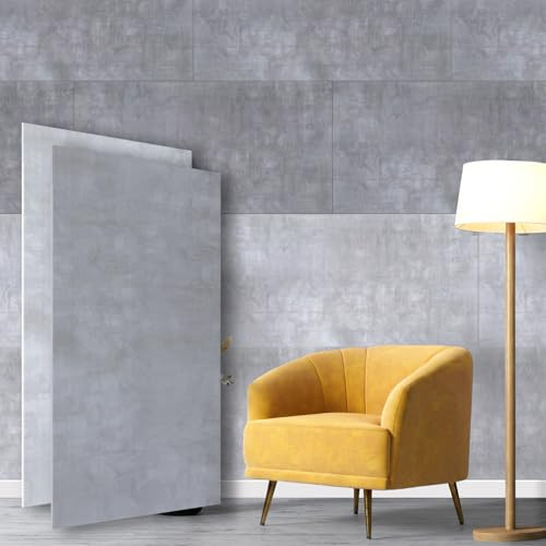 HEXIM Wandpaneele Betonoptik 100x50cm 4 Stück - XPS Paneele 5mm stark dunkelgrau, Wandverkleidung Styroporplatten Deckenplatten (Concrete Dark, 2 m²)