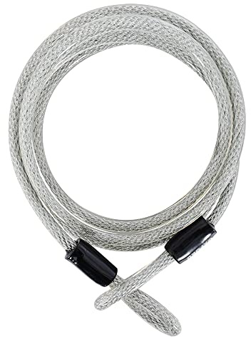 Oxford Sicherheitskabel aus geflochtenem Stahl mit Doppelschlaufe, vinylbeschichtet, mehrsträngig, 2,5 m x 12 mm