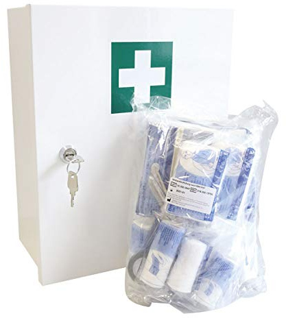 FRANZ MENSCH Top Rot-Kreuz-Schrank, Metall-Verbandschrank, Sanitätswandschrank, Erste Hilfe Schrank für Wandmontage