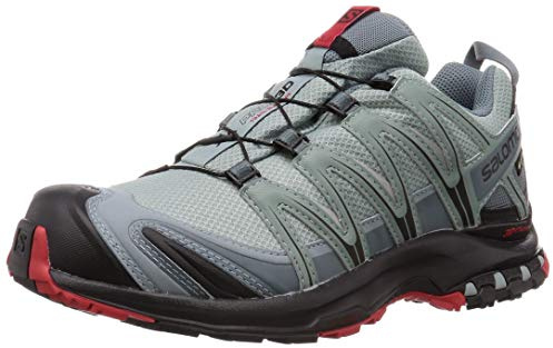 Salomon Men’s XA PRO 3D Gore-Tex Waterproof Trail Running Shoes - Lead/Black/Barbados Cherry - 11.5