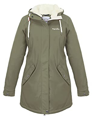 Regenliebe Damen Regenmantel wasserdicht Friesennerz mit Teddyfleece gefüttert