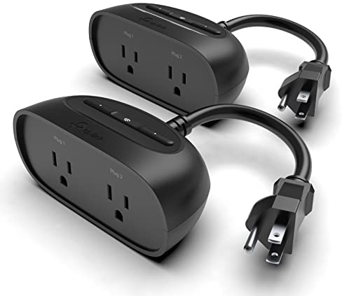 Kasa Outdoor Smart Plug 2 Pack, Smart Home Wi-Fi Outlet with 2 Sockets, IP64 Weather Resistance, Works with Alexa, Google Home & IFTTT, No Hub Required, ETL Certified(KP400P2)