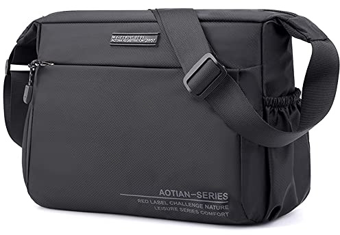 zhongningyifeng Borsa a tracolla da uomo Borsa messenger in nylon impermeabile e leggera per viaggi lavoro all'aperto