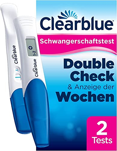 Clearblue Schwangerschaftstest Frühe Erkennung Double-Check & Anzeige der Wochen Kombipack, Ergebnisse 6 Tage früher & Test mit Anzeige der Wochen, 2 Tests