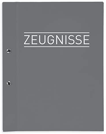 itenga Zeugnismappe mit Buchschrauben grau erweiterbar für Kinder Jugendliche Erwachsene Mädchen Jungen Schüler