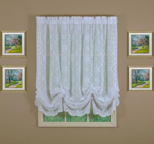 Today's Curtain Hopewell Lace Balloon Shade, White, 59W x 63L