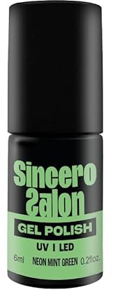 Sincero Salon - Premium Gel Nail Polish - Neon Mint Green - Gel Nail Varnish - Nail Art - Long-Lasting High Gloss Wear - Easy to Apply - Gel Nails - Rich Pigment - UV/LED - Chip Resistant