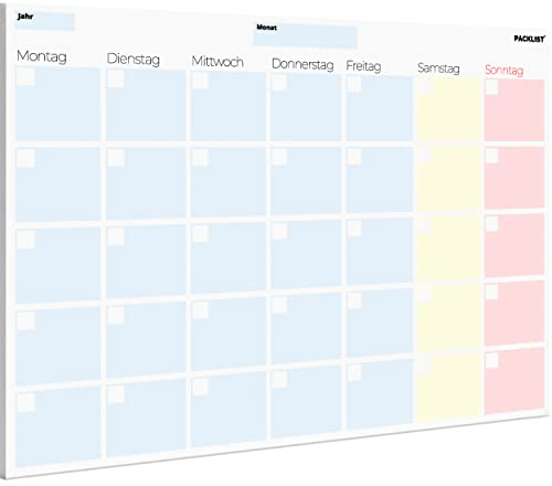 PACKLIST® Undatierter Monatsplaner A4 auf Deutsch – Schreibtisch Organizer | 25 Blatt | Umweltfreundlich & 100% Papier für Büro & Studium. Perfekte Monatsplanung leicht gemacht!