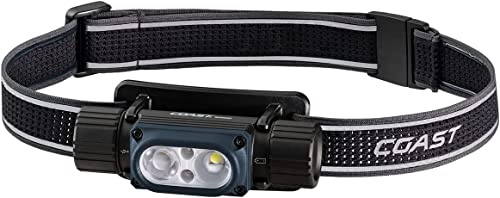 Coast WPH30R wasserdichte IP68 wiederaufladbare Stirnlampe Zweifarbig (Rot/weiß), 1200 Lumen