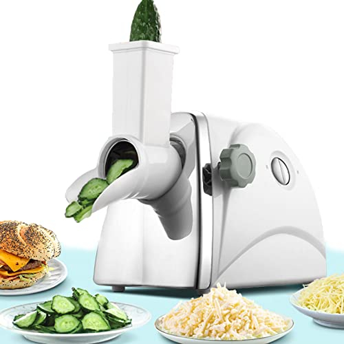 XDLYWUZIQ Râpe à Fromage Rotative électrique, 3 Lames Rotatives en Acier Inoxydable, Déchiquetage Rapide - 1 Min/500 G, Râpe à Tambour Rotative Idéale pour La Cuisine Ou Le Commerce