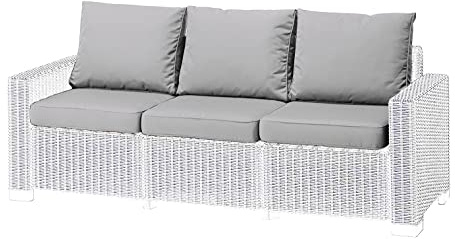1,2 or 3 Seater Replacement Seat Cushion Pads for Keter Allibert California Rattan Outdoor Furniture | Water Resistant Rattan Patio Set Sofa Cushions Pads (3 Seater, Grey)