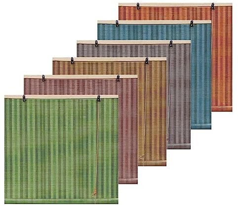 Bambus Rollo 60 90 100 110 120cm Width, Jalousien Bambus Garten Rollo Aussenbereich Wetterfest, Vorhang, Natürliches Holzrollo Jalousie Für Fenster, Sichtschutz Raffrollo Bambus Für Die Küche